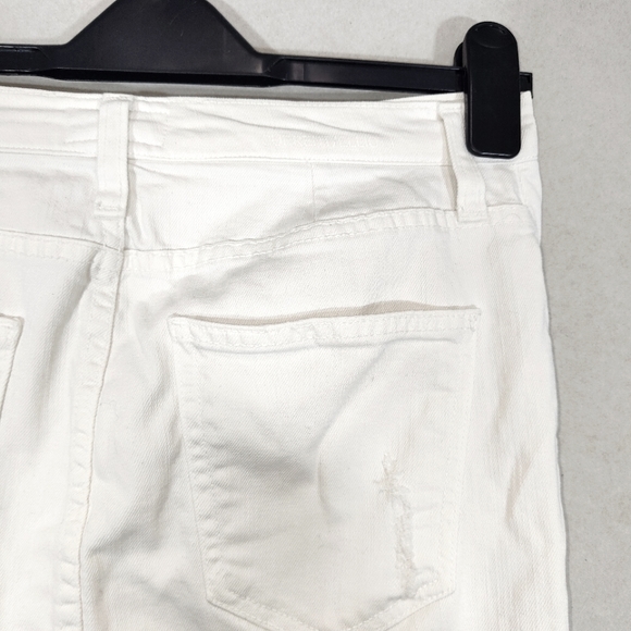 Current Elliot White Distressed Skirt Pencil Size UK 10 Waist 27in The Stiletto - Picture 7 of 11